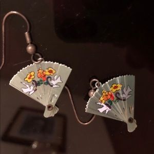 Sterling Silver Fan Earrings that Open & Close!